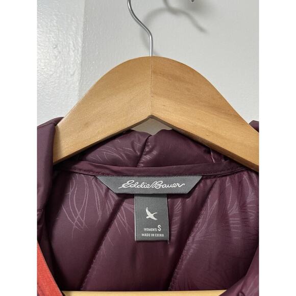 Eddie Bauer Womens Astoria Hooded Down Long Puffer Jacket Size S Red Skiing - Picture 8 of 9